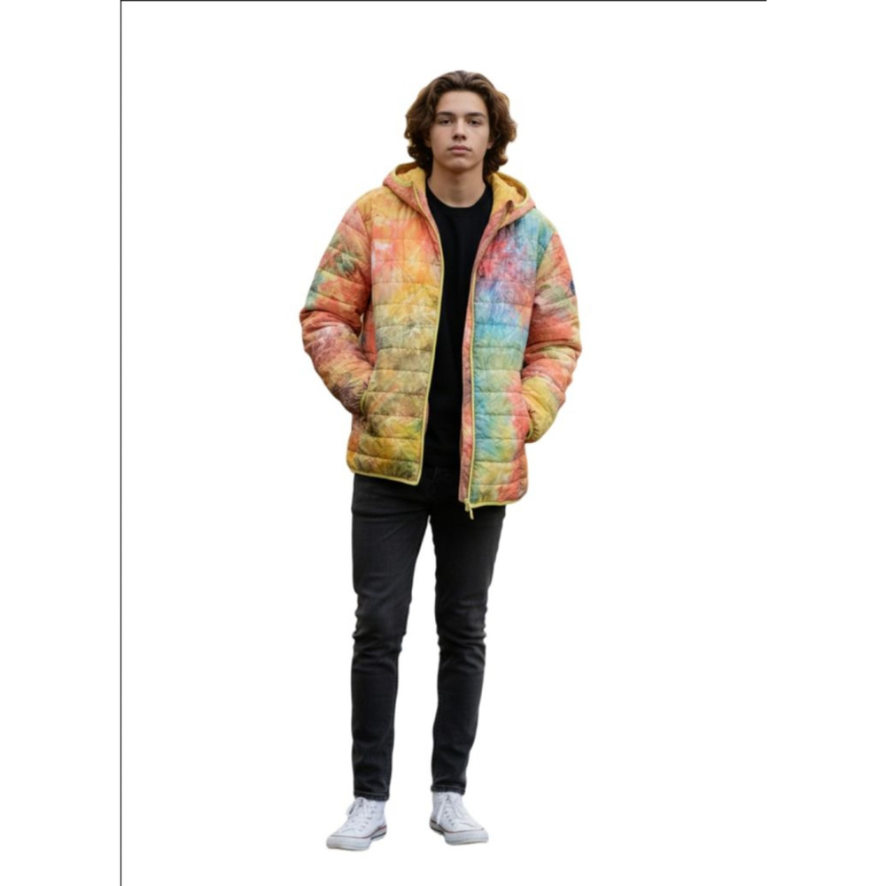 Unisex Juniors Alexa Rae Puffer Jacket XL (18) Multi-color Tie-Dye - Picture 2 of 7